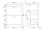 600mm Floor Standing Vanity With Worktop - Image 2