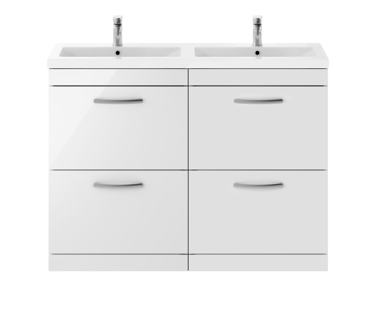 1200mm Floor Standing Cabinet With Double Ceramic Basin - Image 1