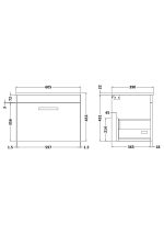 600mm Wall Hung Vanity With Sparkling White Worktop - Image 2