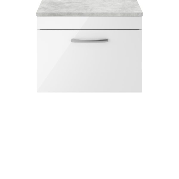 600mm Wall Hung Vanity With Grey Worktop