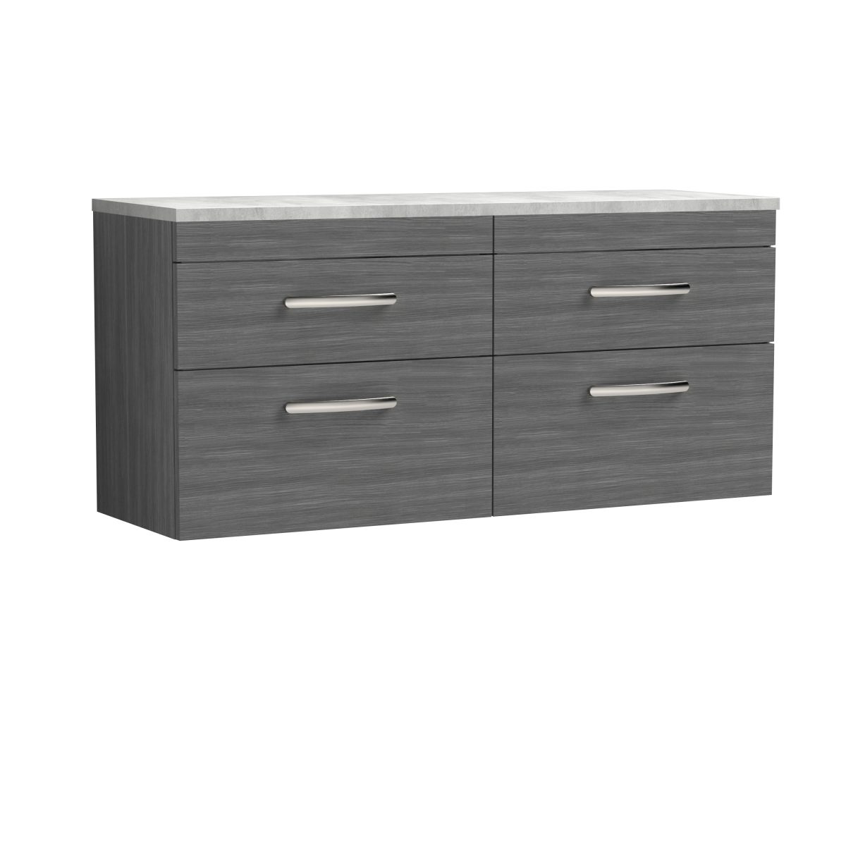 1200mm Wall Hung 4-Drawer Unit & Laminate Worktop - Image 1