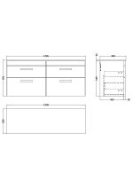 1200 Wall Hung 4-Drawer Unit & Laminate Worktop - Image 2