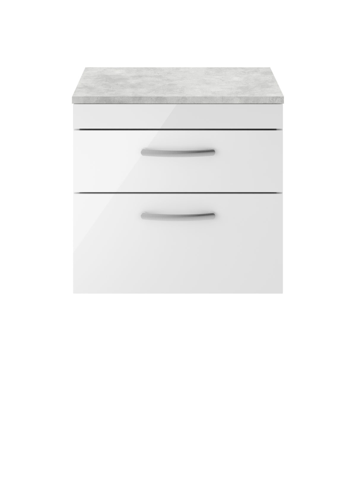 600mm Wall Hung Vanity With Grey Worktop - Image 1