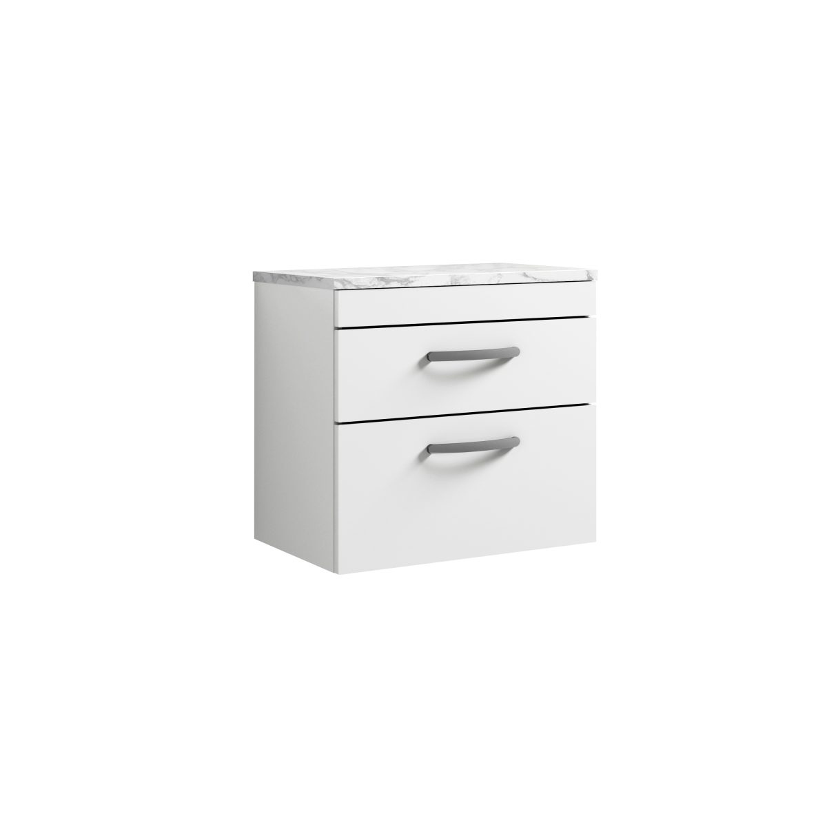 600 Wall Hung 2-Drawer Unit & Laminate Worktop - Image 1