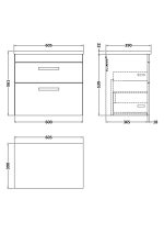 600 Wall Hung 2-Drawer Unit & Laminate Worktop - Image 2