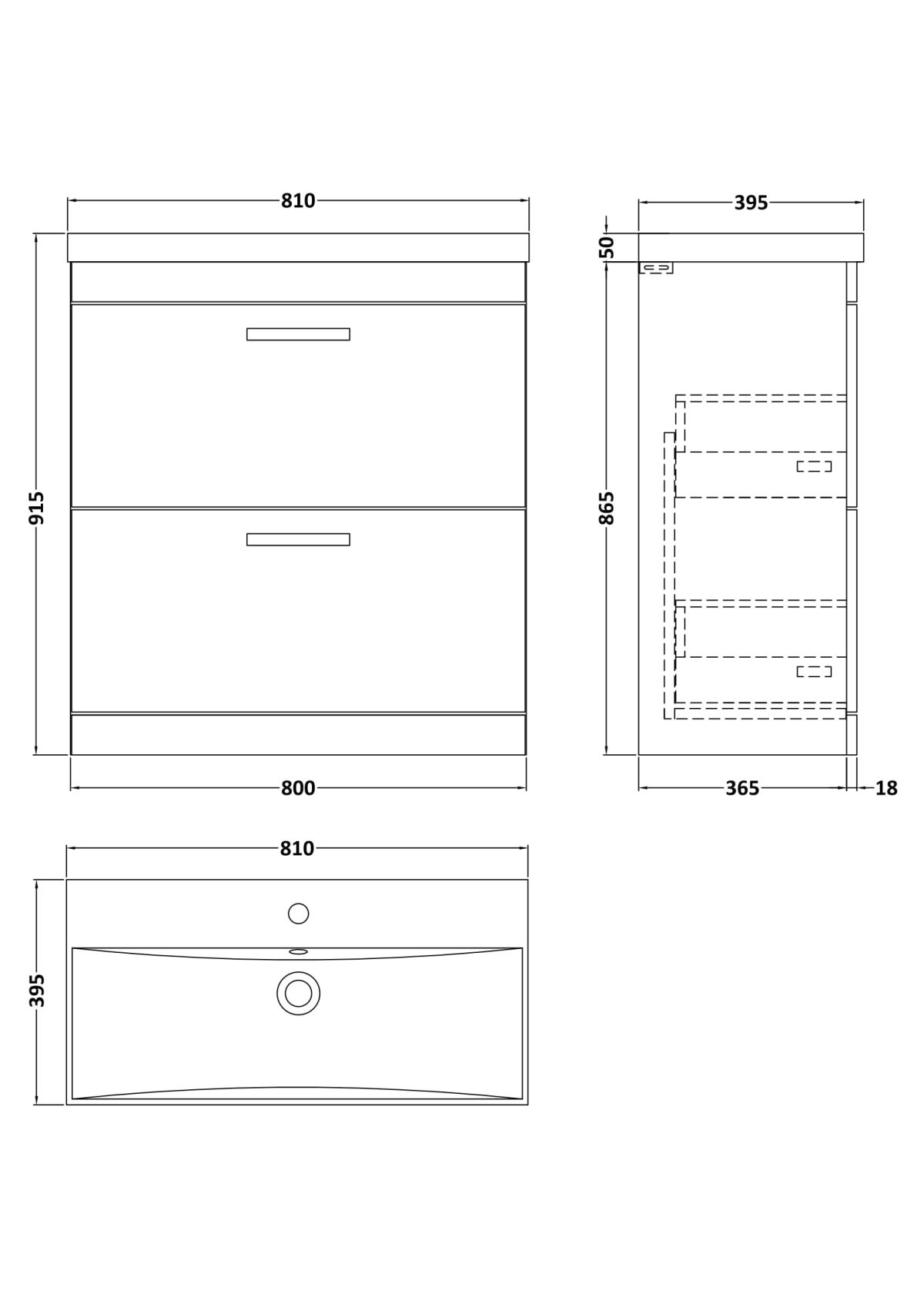 800mm Floor Standing Vanity With Basin 3 - Image 3