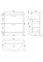 800mm Floor Standing Vanity With Basin 4 - Image 2