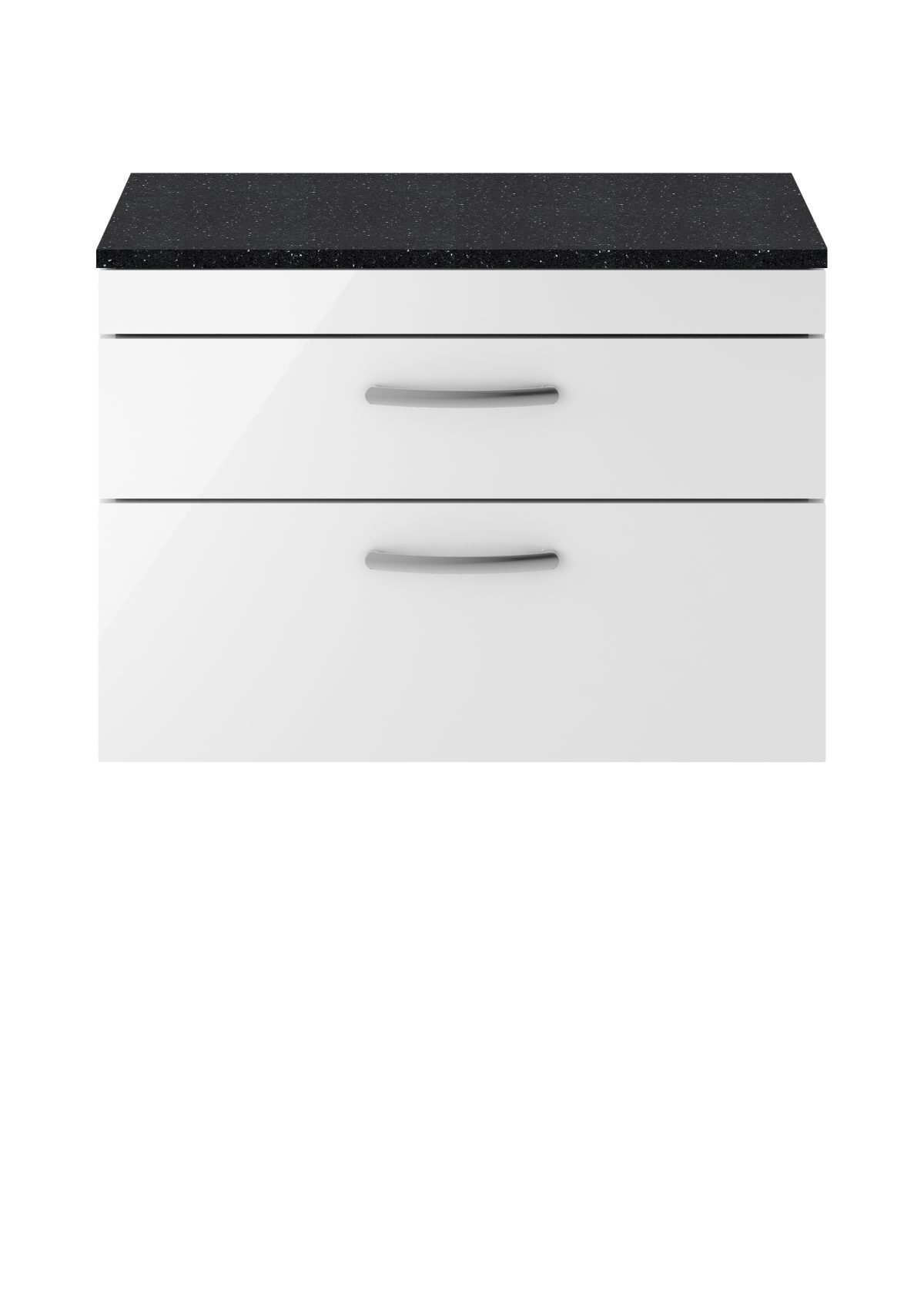 800mm Wall Hung Vanity With Sparkling Black Worktop - Image 1