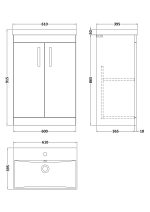 600mm Floor Standing Cabinet With Basin 3 - Image 3