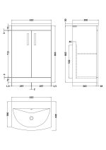 600mm Floor Standing Cabinet With Basin 4 - Image 2