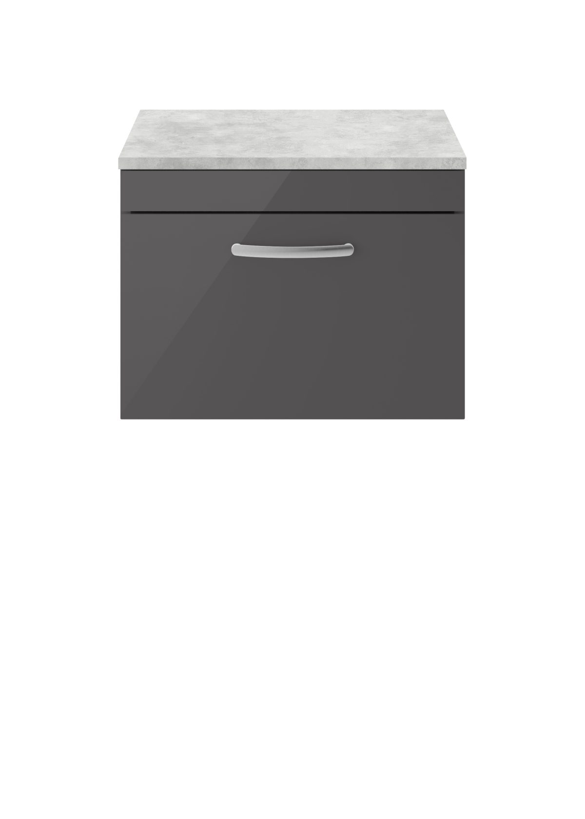600mm Wall Hung Cabinet With Grey Worktop - Image 1
