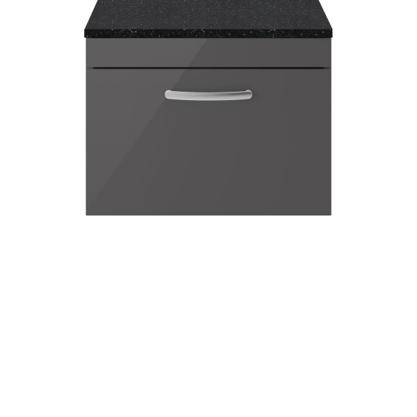 600mm Wall Hung Cabinet With Sparkling Black Worktop