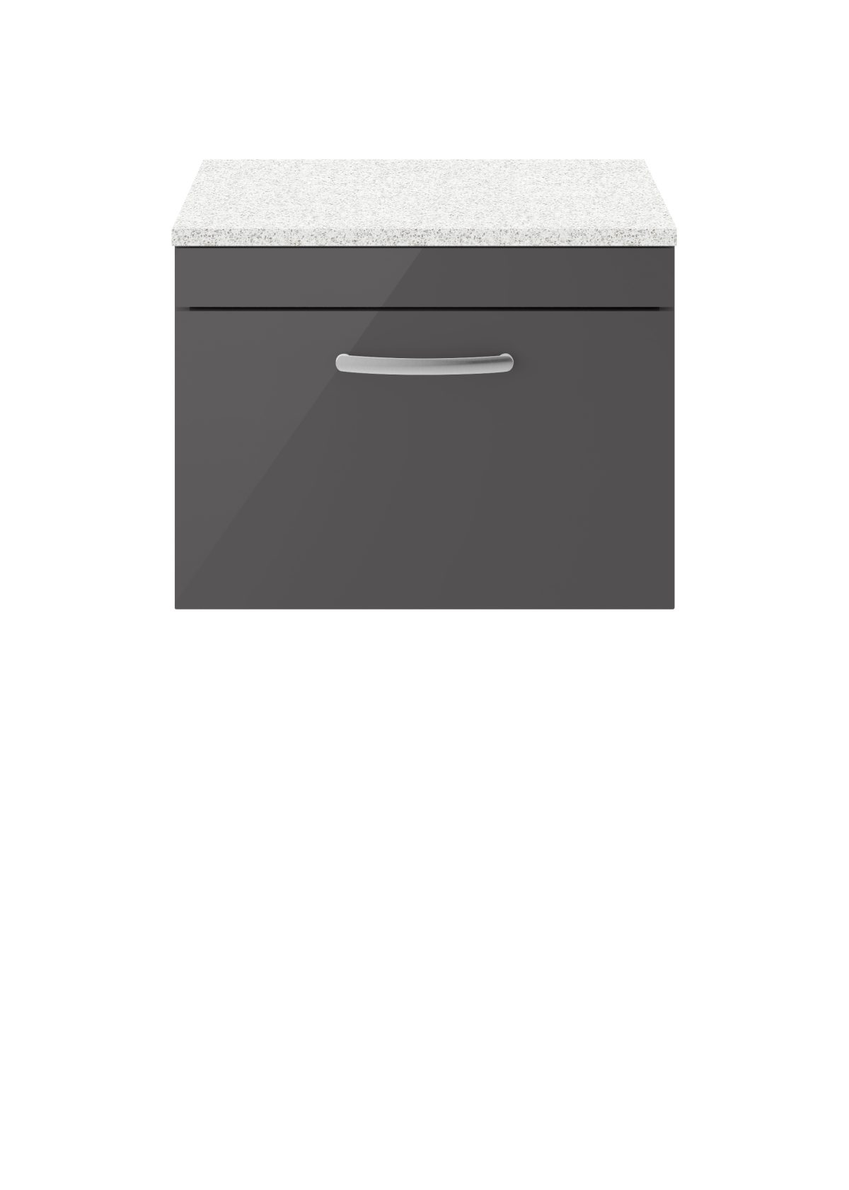 600mm Wall Hung Cabinet With Sparkling White Worktop - Image 1