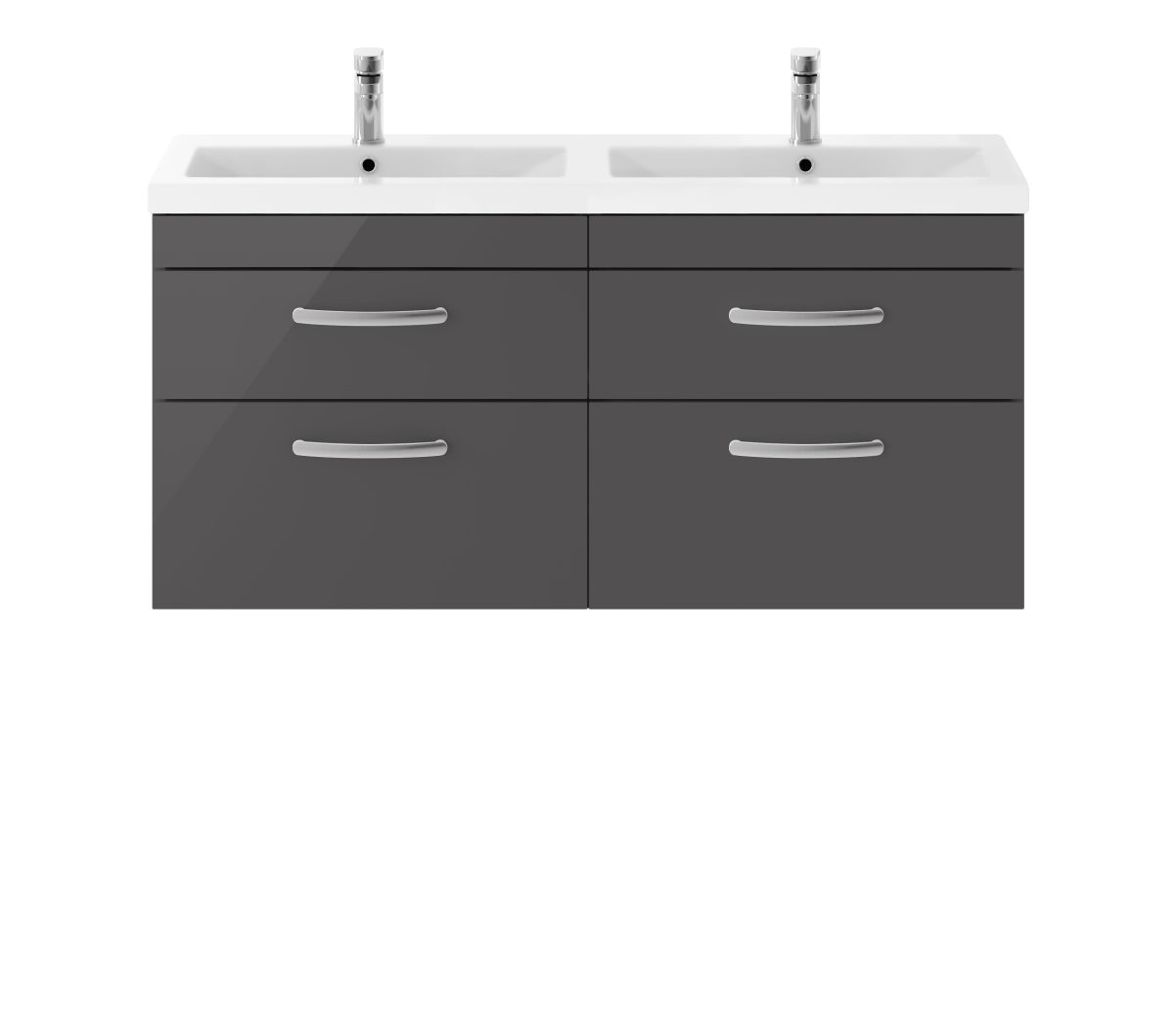 1200mm Wall Hung Cabinet With Double Ceramic Basin - Image 1