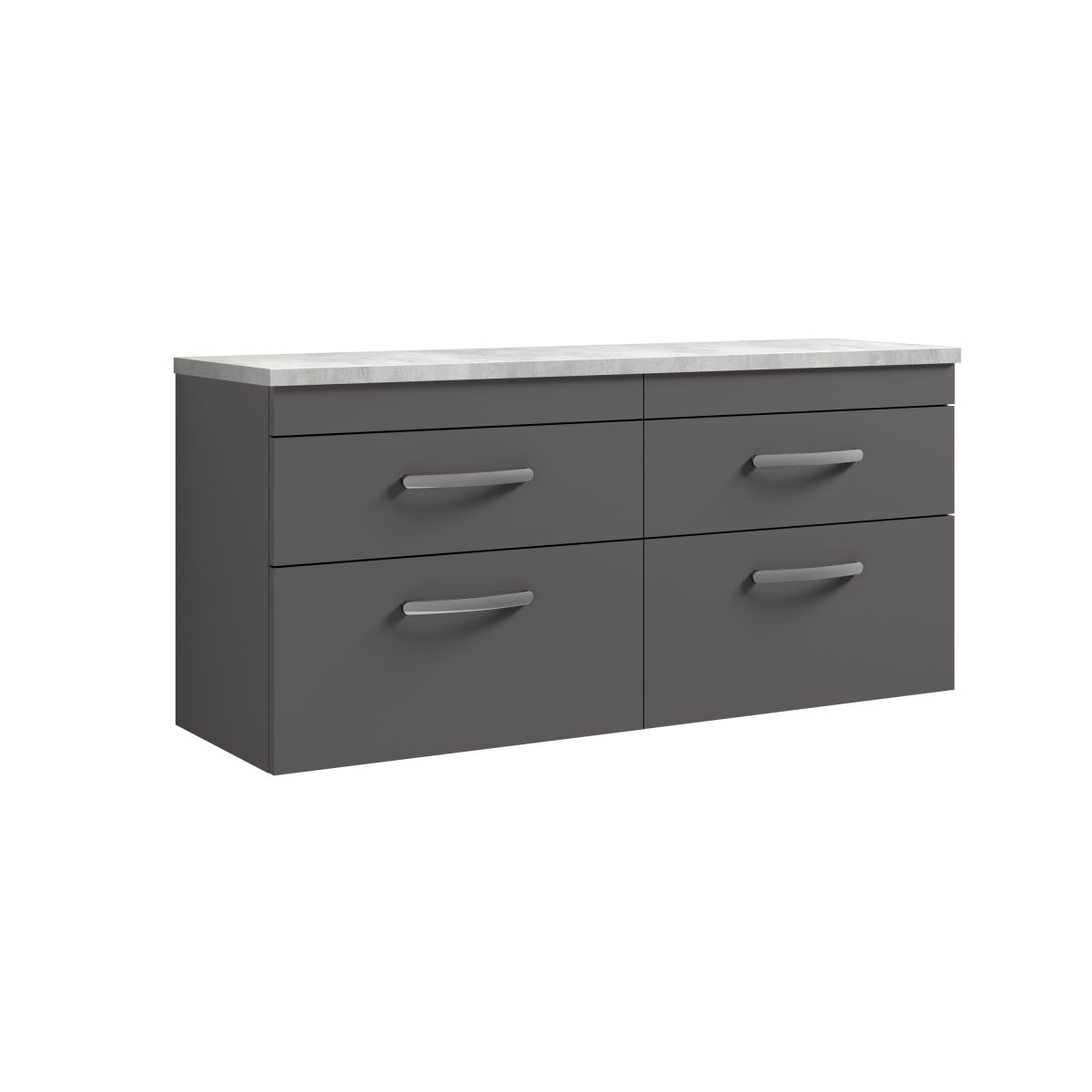 1200mm Wall Hung 4-Drawer Unit & Laminate Worktop - Image 1