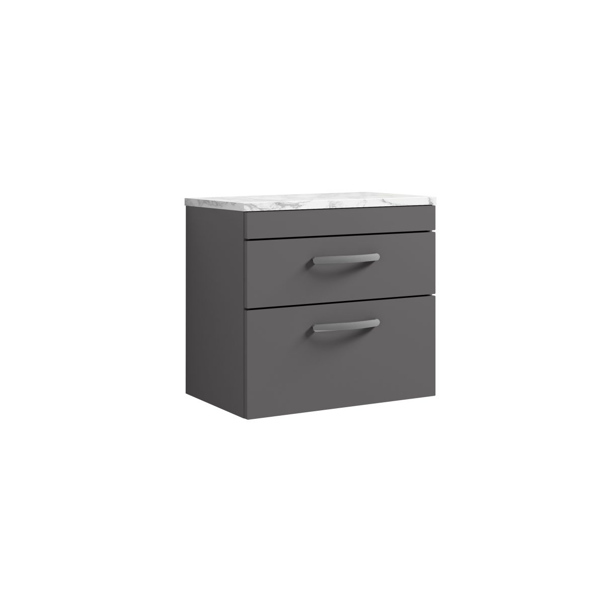 600 Wall Hung 2-Drawer Unit & Laminate Worktop - Image 1