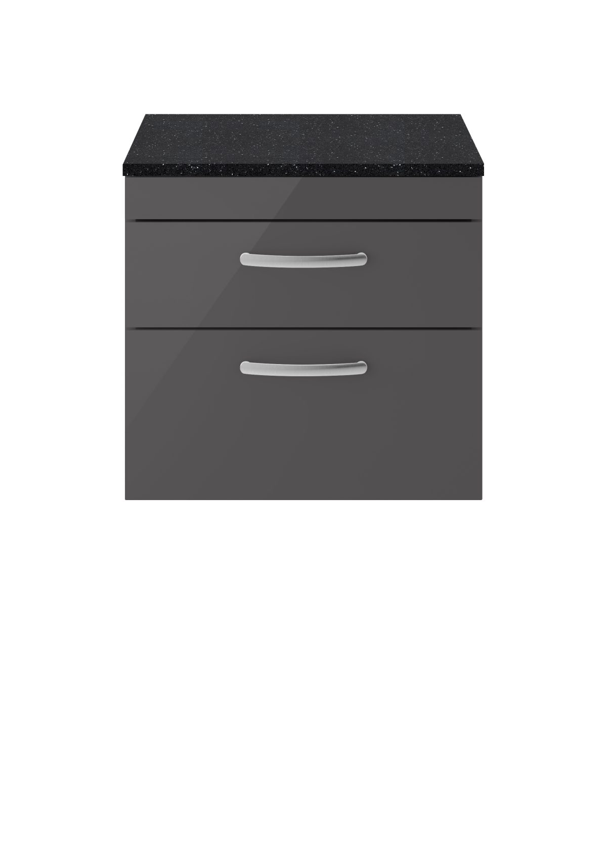 600mm Wall Hung Cabinet With Sparkling Black Worktop - Image 1