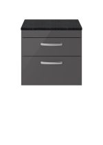 600mm Wall Hung Cabinet With Sparkling Black Worktop