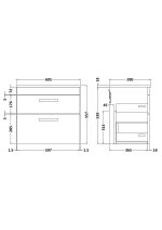 600mm Wall Hung Cabinet With Worktop - Image 2