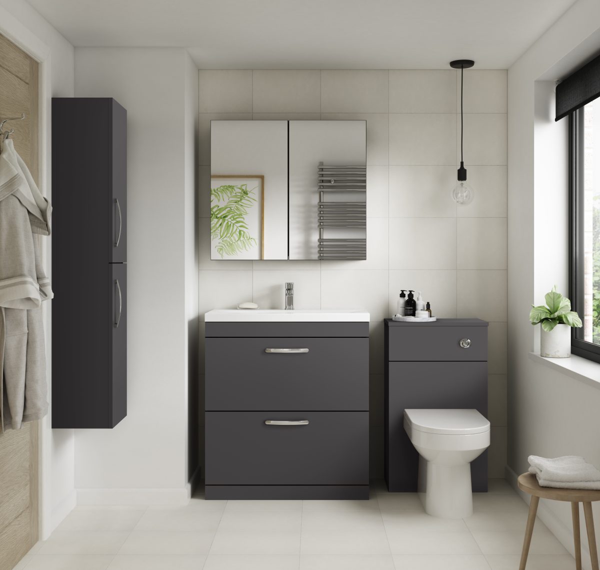 800mm Floor Standing Cabinet With Basin 2 - Image 2