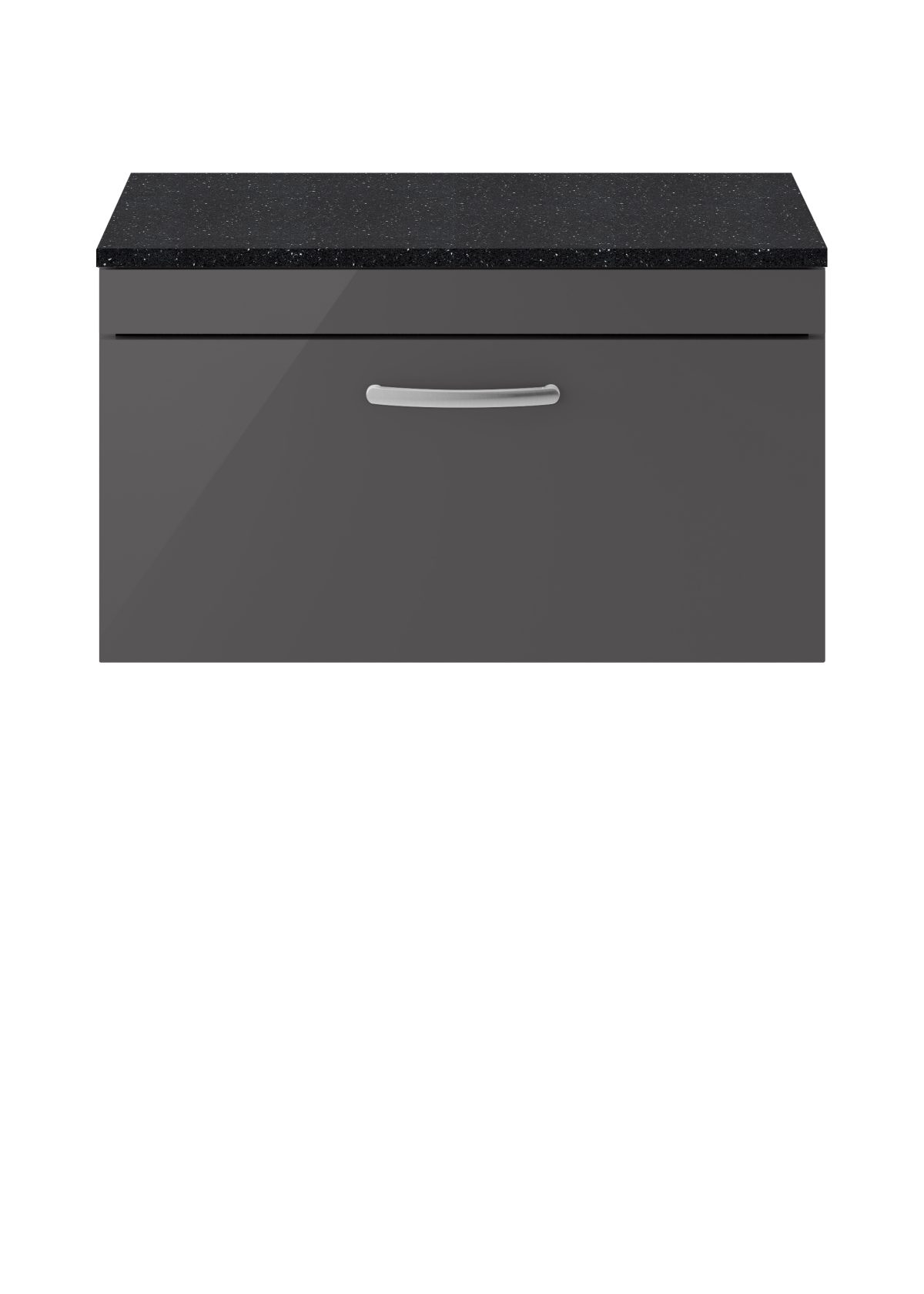 800mm Wall Hung Cabinet With Sparkling Black Worktop - Image 1