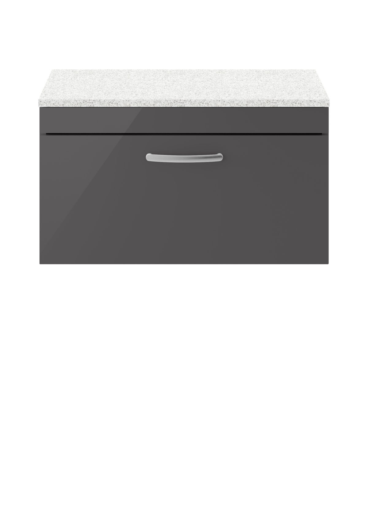 800mm Wall Hung Cabinet With Sparkling White Worktop - Image 1