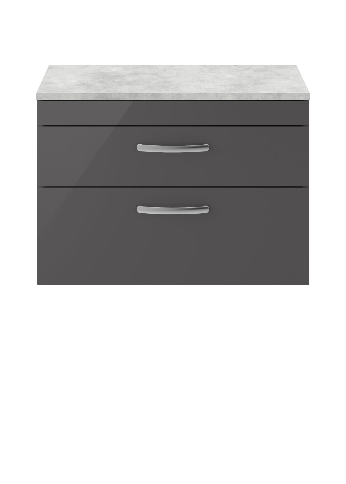 800mm Wall Hung Cabinet With Grey Worktop - Image 1