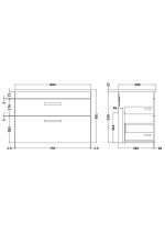 800mm Wall Hung Cabinet With Grey Worktop - Image 2