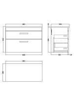 800 Wall Hung 2-Drawer Unit & Laminate Worktop - Image 2