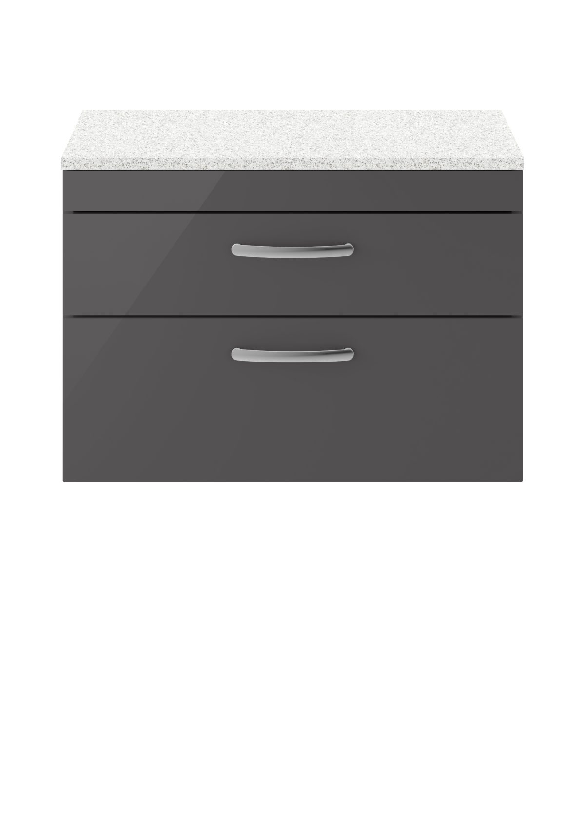800mm Wall Hung Cabinet With Sparkling White Worktop - Image 1