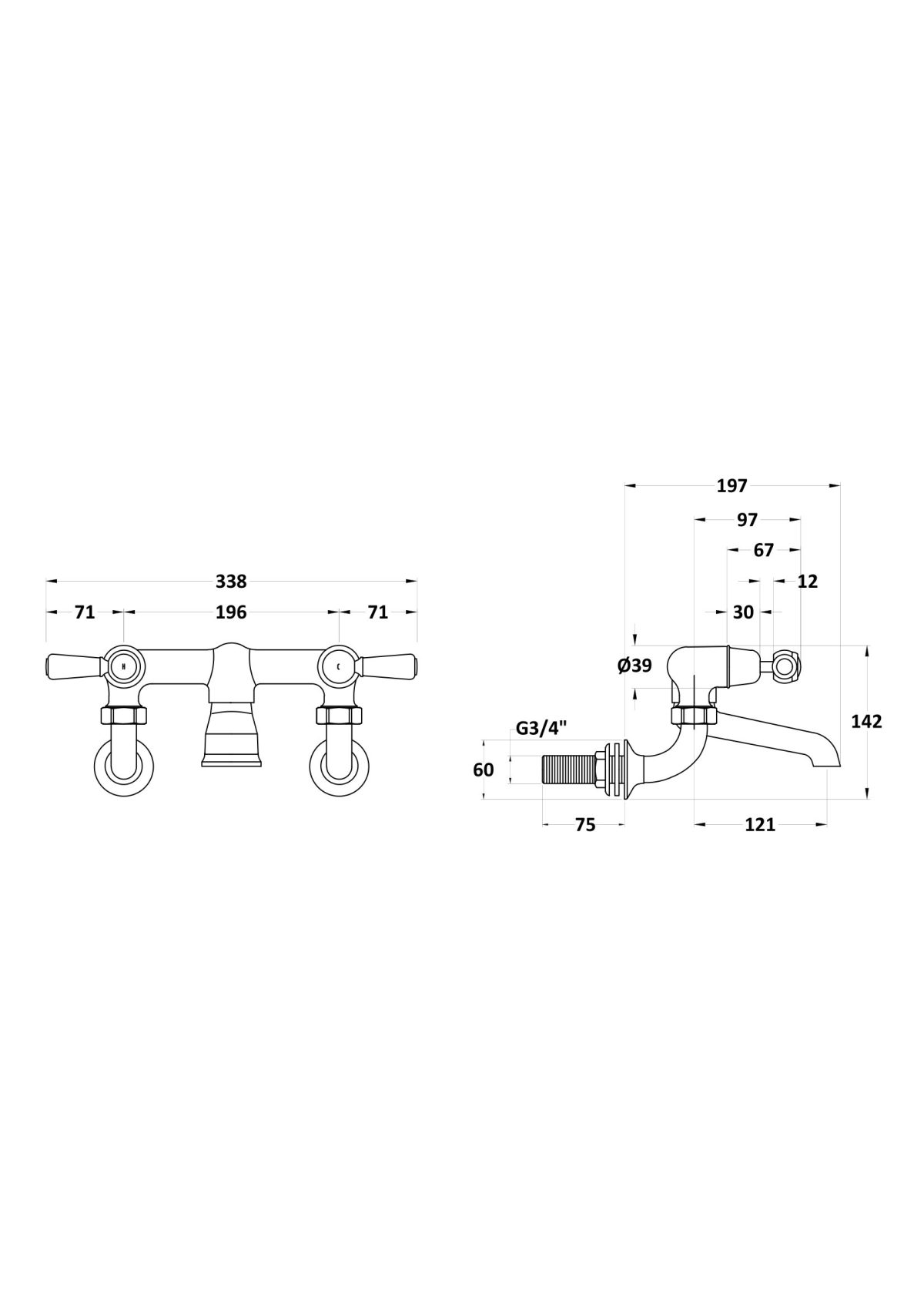 Wall Mounted Bath Filler - Image 2