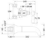 Wall Mounted Bath Spout & Stop Taps - Image 2