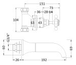 Wall Mounted Bath Spout & Stop Taps - Image 2