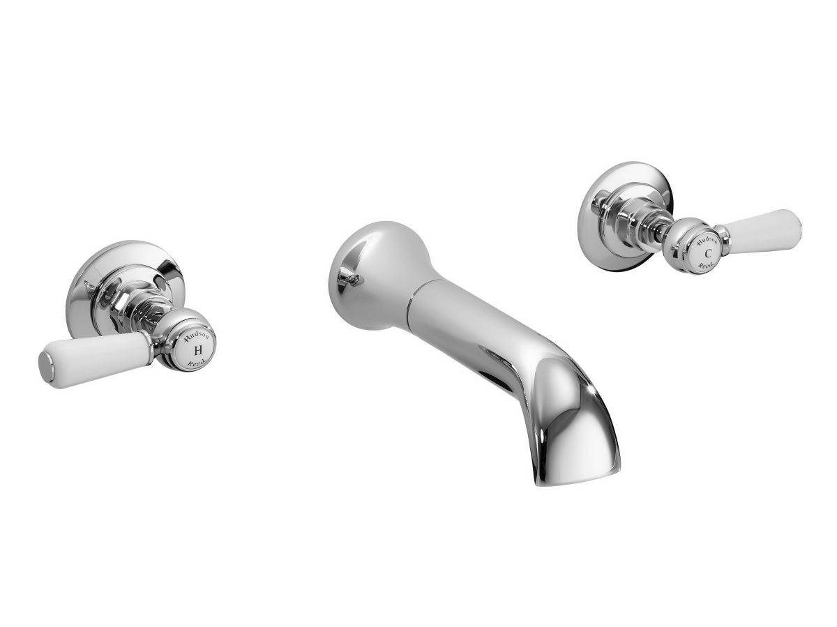 3 Tap Hole Wall Mounted Basin Mixer - Image 1