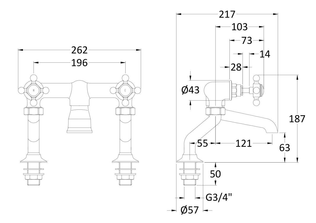 Deck Mounted Bath Filler - Image 2