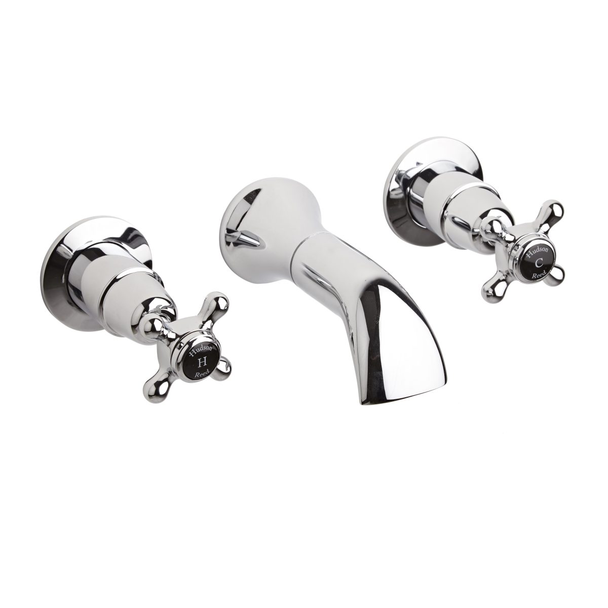 3 Tap Hole Wall Mounted Basin Mixer - Image 1