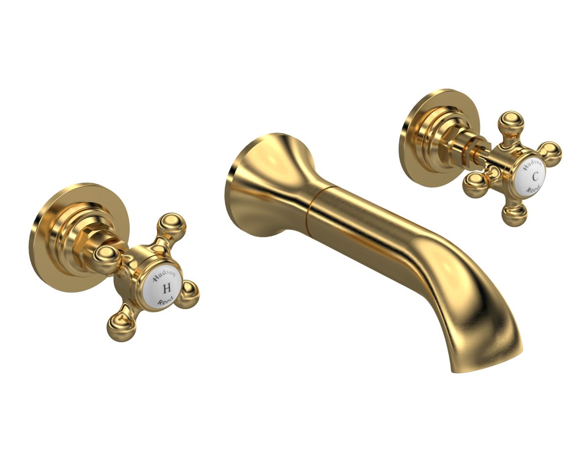 3 Tap Hole Wall Mounted Basin Mixer - Image 1