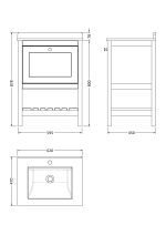 600mm Floor Standing Vanity & Marble Top 1TH - Image 2