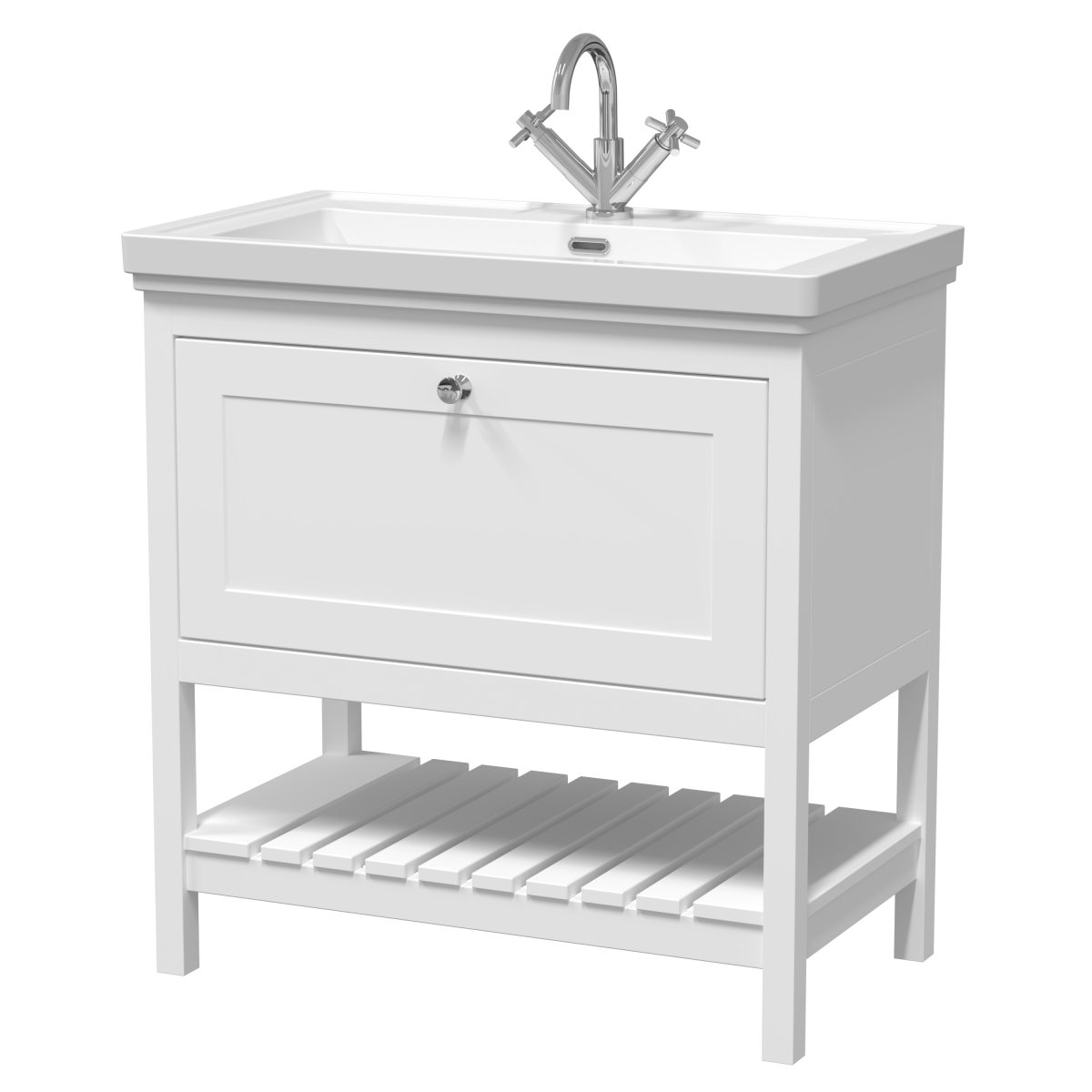 800mm Floor Standing Vanity & Basin 1TH - Image 1