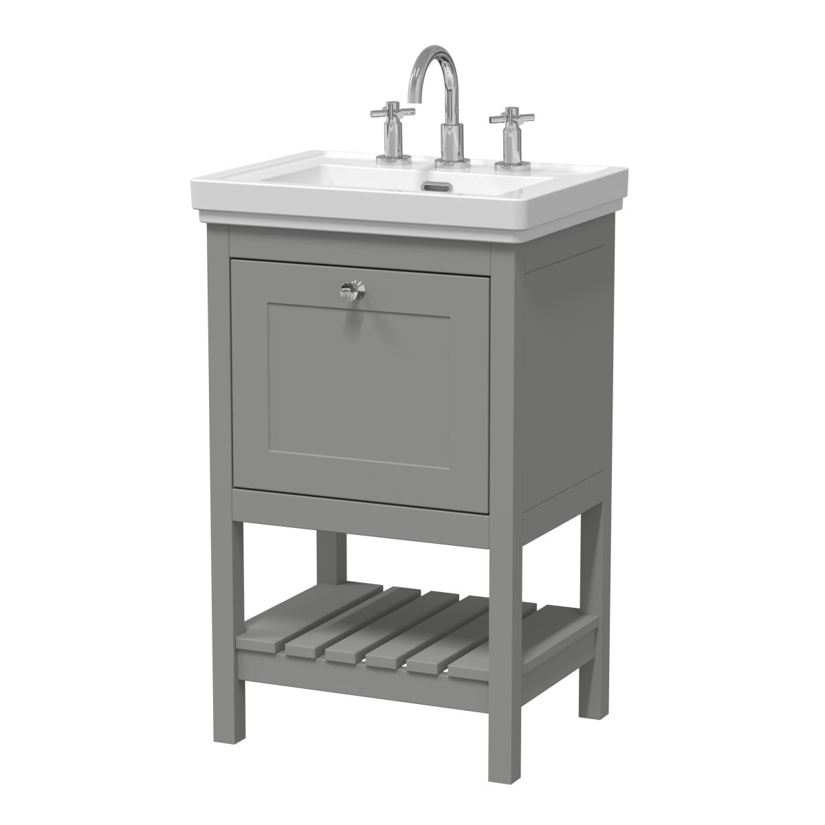 500mm Floor Standing Vanity & Basin 3TH - Image 1