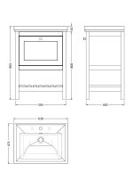 600mm Floor Standing Vanity & Basin 3TH - Image 3