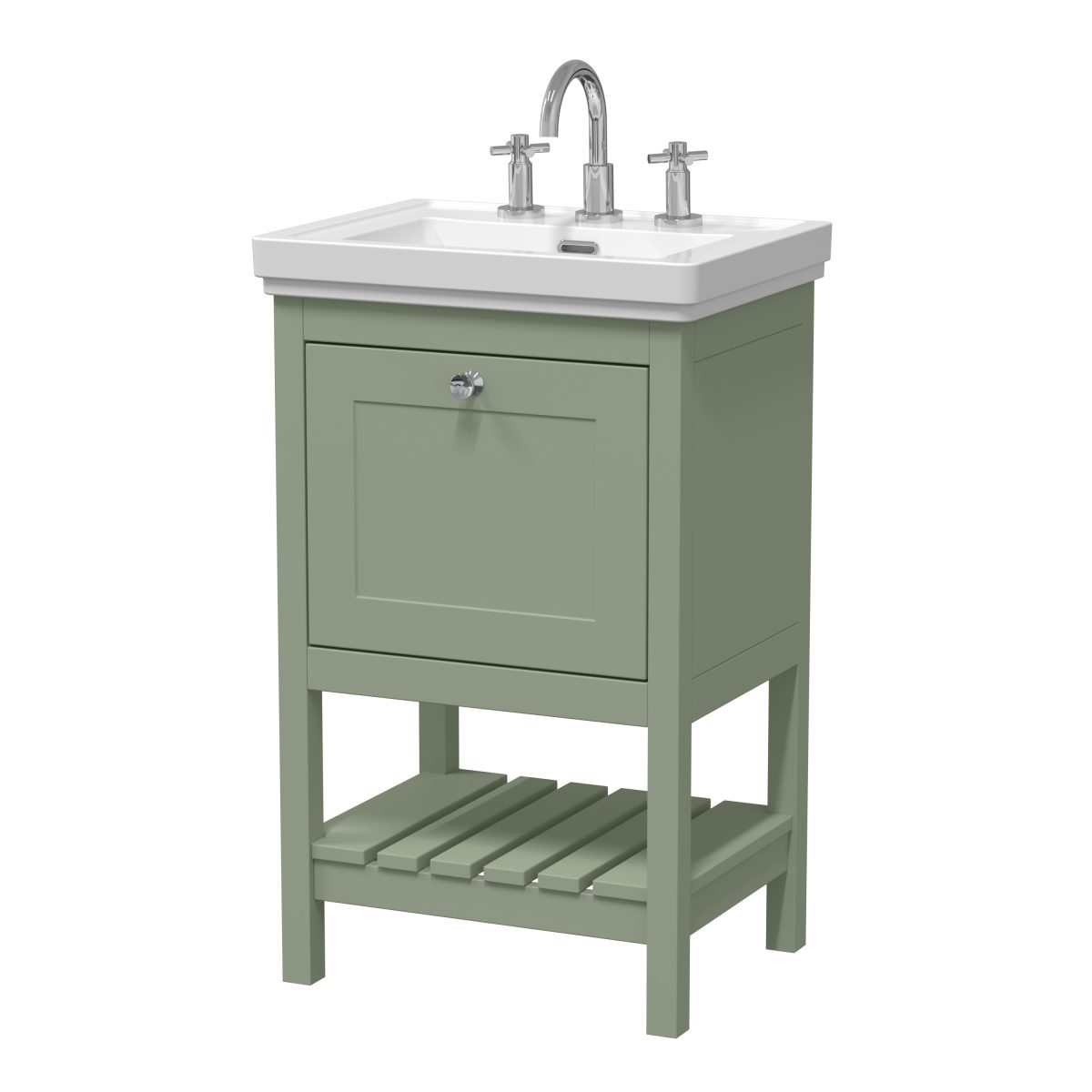 500mm Floor Standing Vanity & Basin 3TH - Image 1