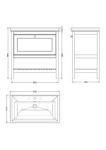 800mm Floor Standing Vanity & Basin 3TH - Image 4