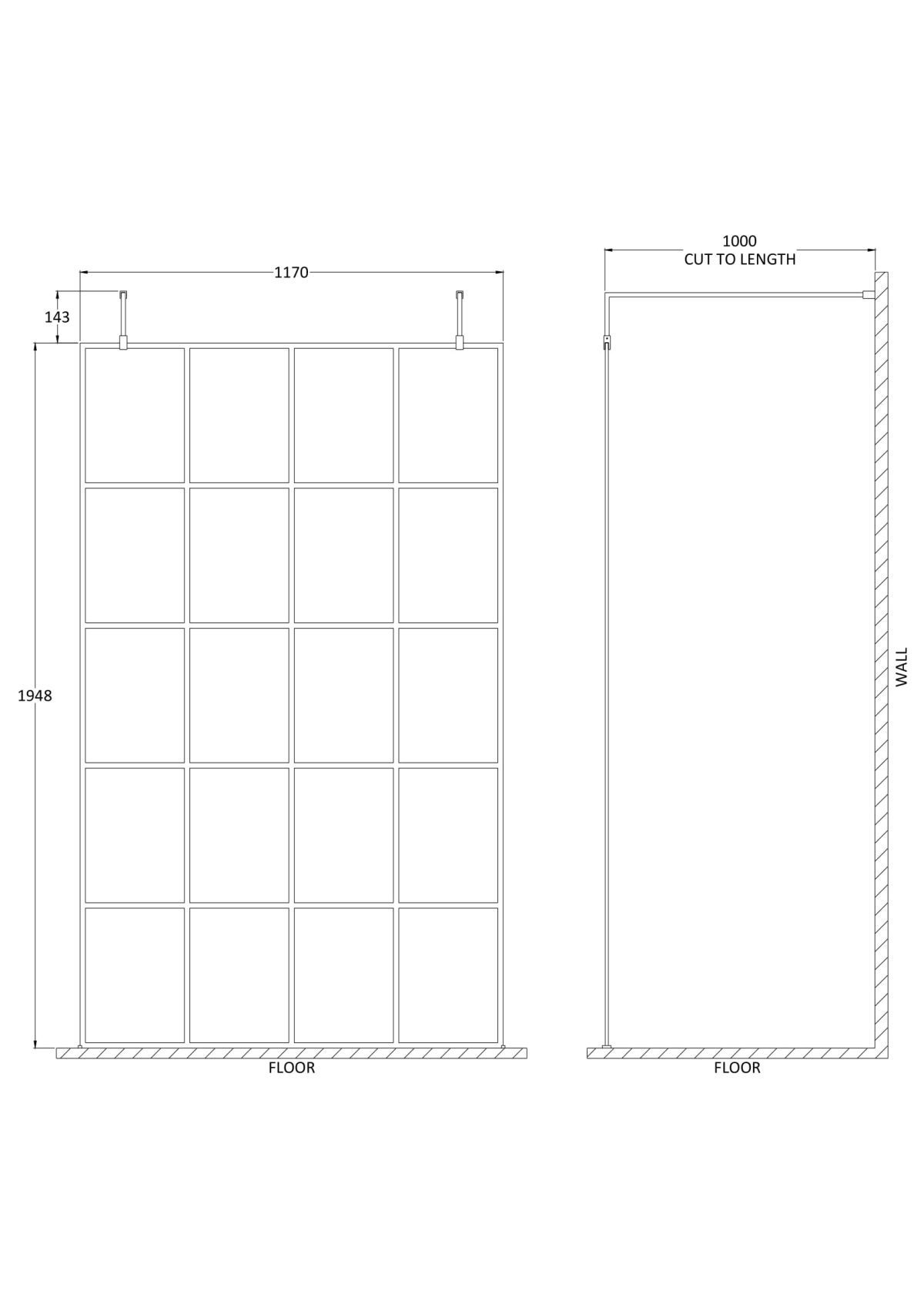1200mm Frame Screen with Arms and Feet - Image 2