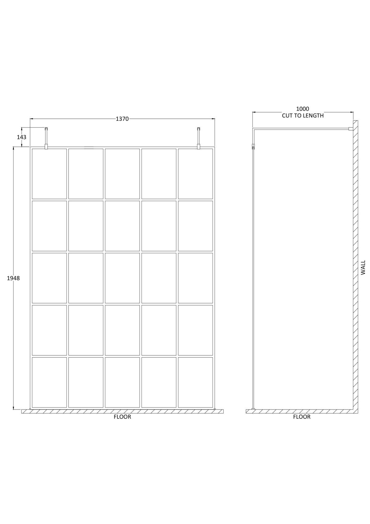 1400mm Frame Screen with Arms and Feet - Image 2