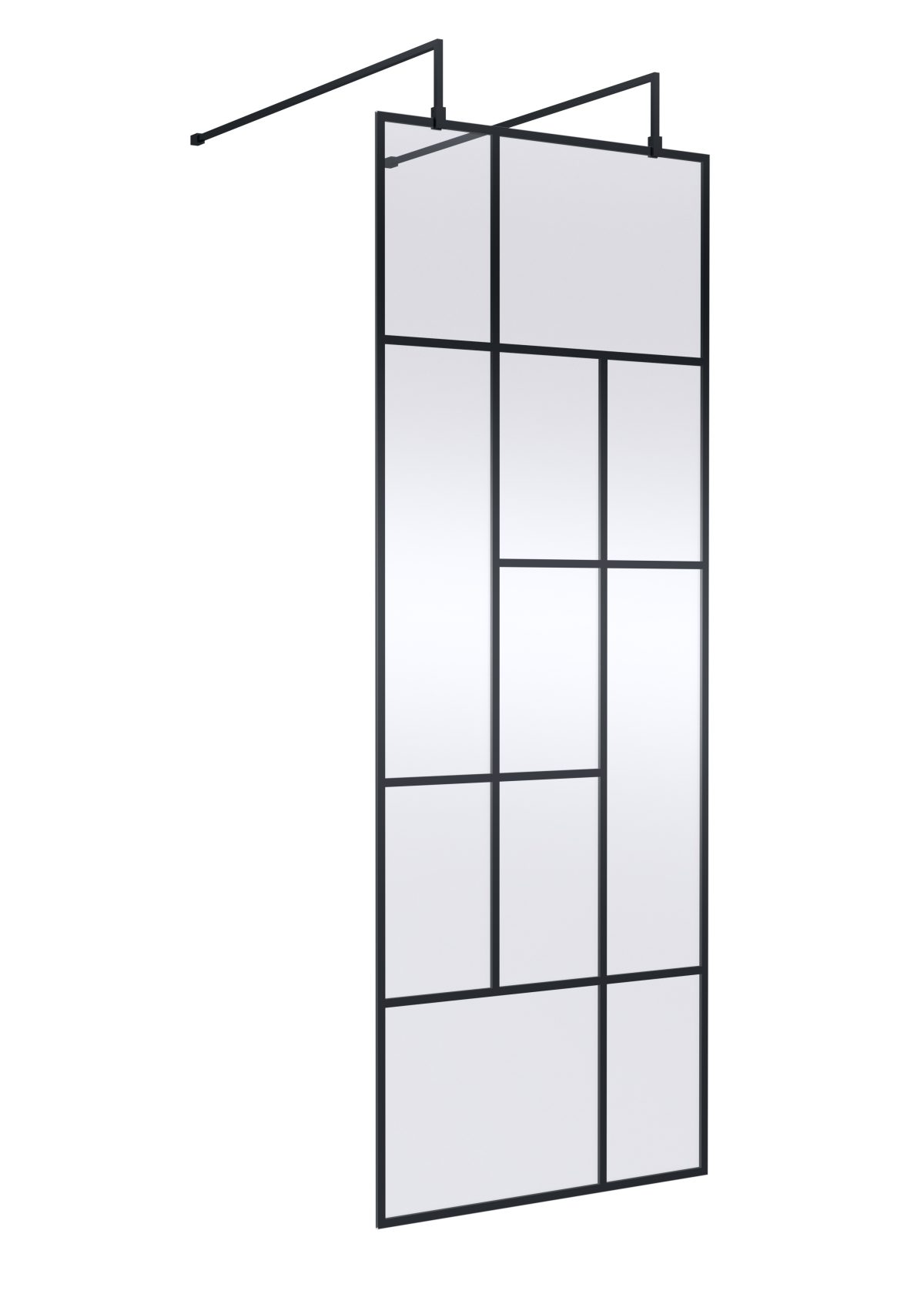 760mm Abstract Frame Wetroom Screen with Support Bars - Image 1