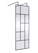760mm Abstract Frame Wetroom Screen with Support Bars