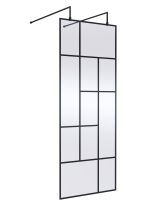 800mm Abstract Frame Wetroom Screen with Support Bars