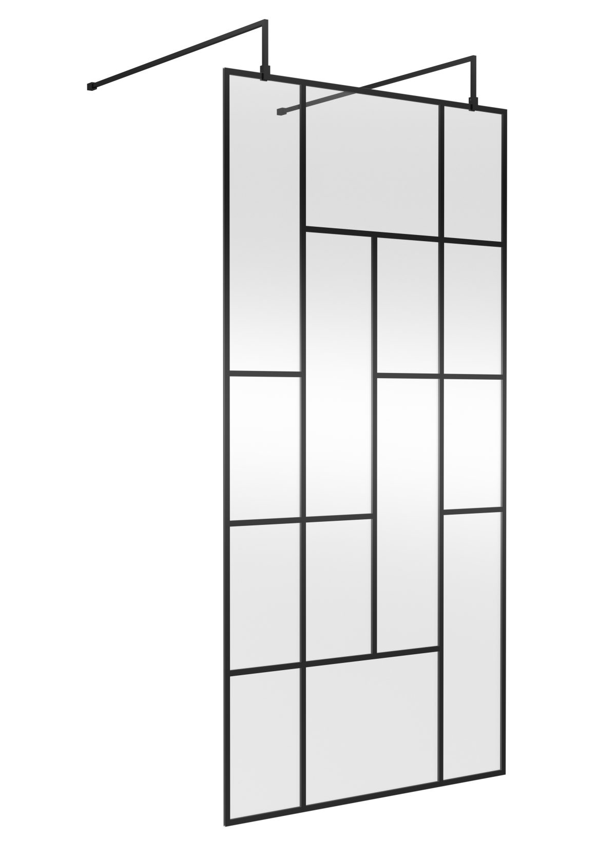 1000mm Abstract Frame Wetroom Screen with Support Bars - Image 1