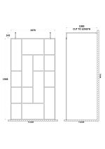 1100mm Abstract Frame Wetroom Screen with Support Bars - Image 2